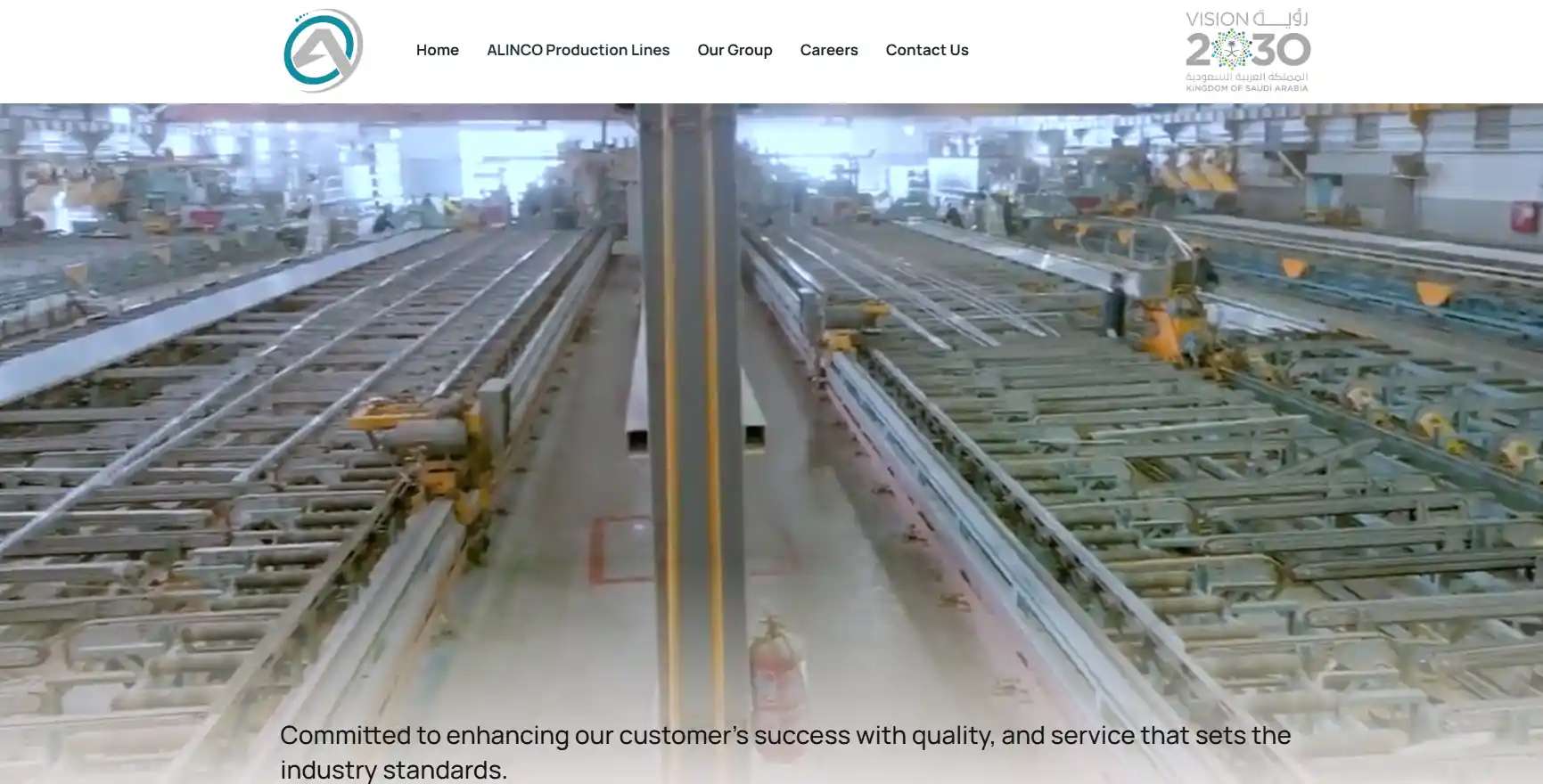 ALINCO website banner - one of the top aluminum window and facade manufacturers in Saudi Arabia.