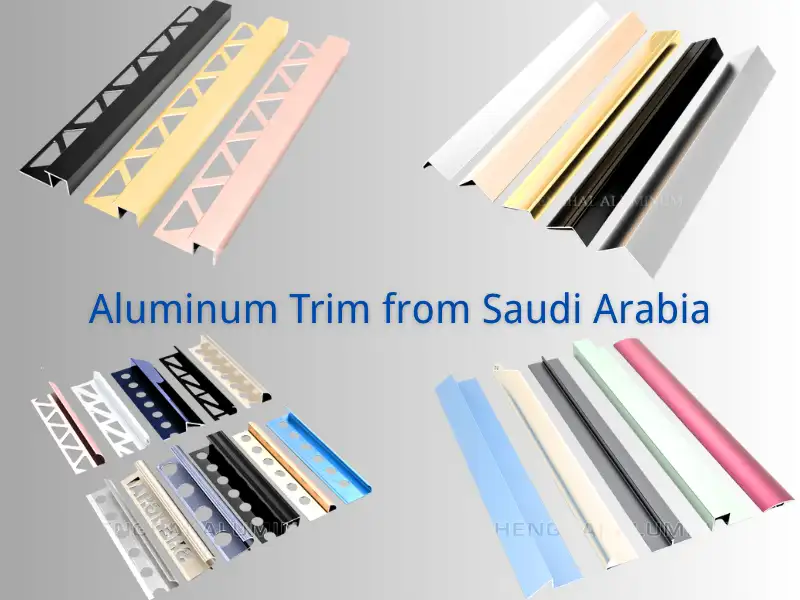 China manufacturer full range aluminum decorative trim for Saudi Arabia, SASO & SABER certified, 6063-T5 aluminum alloy with Qualicoat Class 2 super weather resistant coating, suitable for tile, facade, window and door projects in Riyadh, Jeddah, Dammam