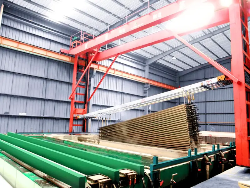 Advanced AA25 aluminum anodizing production line for 6063-T5 profiles