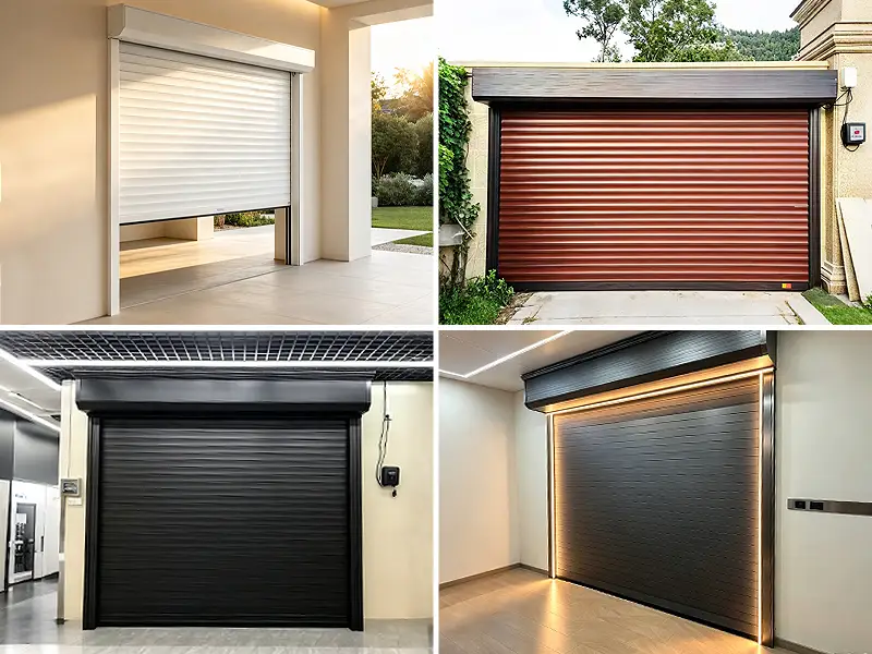 Custom extruded aluminum roller shutter doors for modern residential garages and commercial storefronts in Kuwait.