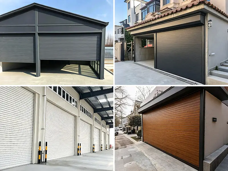 Heavy-duty industrial security gates and insulated residential garage doors manufactured with 6063 aluminum profiles.